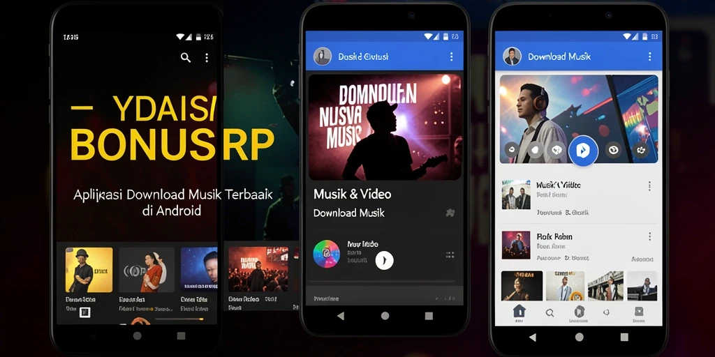 Tampilan antarmuka BONUSRP yang intuitif dan mudah digunakan untuk Download Musik.