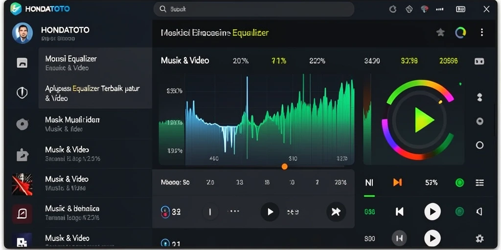 Antarmuka HONDATOTO yang modern dan intuitif untuk pengaturan Equalizer.