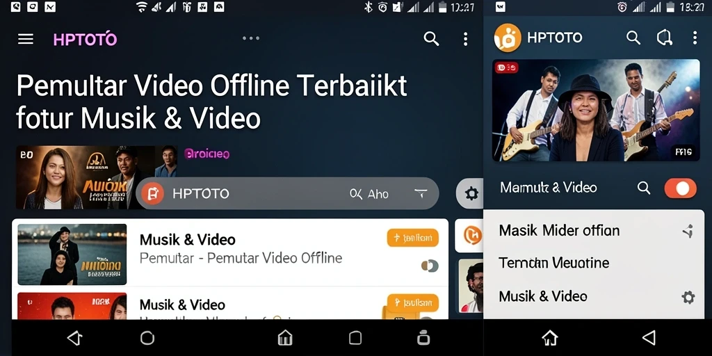 Antarmuka HPTOTO yang sederhana dan efektif untuk Pemutar Video Offline.