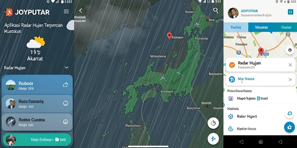 Antarmuka Radar Hujan JOYPUTAR yang informatif dan mudah dibaca.