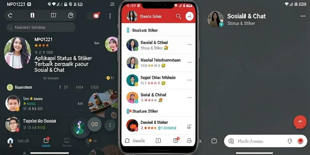 Tampilan antarmuka MPO1221 dengan berbagai pilihan stiker.