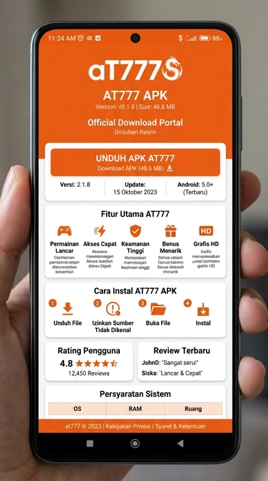 Tampilan halaman APK at777