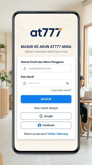 Tampilan halaman login at777