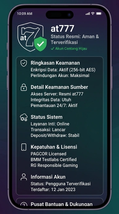 Tampilan kanal resmi at777